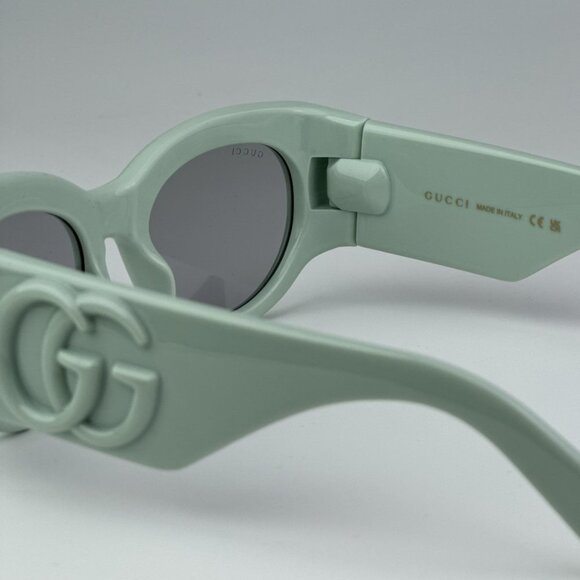 Gucci GG1544S 003 BRAND NEW Sunglasses Green Grey Unisex Oval - Picture 9 of 11